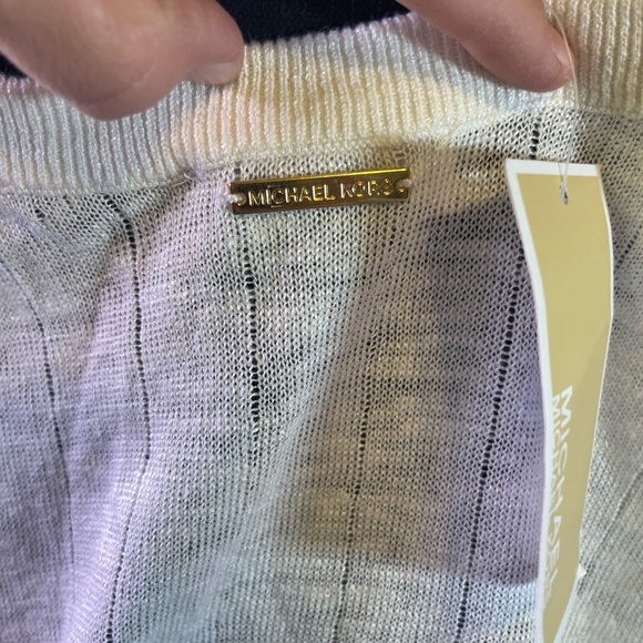 NWT Michael By Michael Kors Cream Colored Tank Top, Gold Rings, Lightweight, XL - Picture 7 of 8